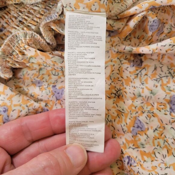 Nasty Gal Put a Spring on It Floral Smocked Long Sleeve Mini Dress Size 10 - Picture 4 of 9